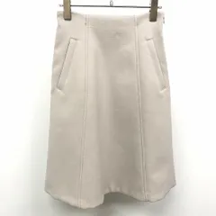 【中古】[印象A] EMMEL REFINES エメルリファインズ Aラインスカート レディース XS ベージュ ポリ100% 無地 裏地付き ポケット付き サイドファスナー ひざ丈のサムネイル