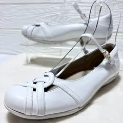 asics アシックス Pedala ペダラ パンプス フラットシューズ ストラップ 23cm 2E ホワイト