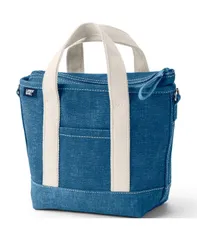 ランズエンド レディース バッグ Lands End Small Solid Color 3 Pocket Zip Top Canvas Tote Bag Denim blue デニムのサムネイル