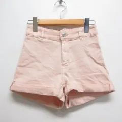 エイチ&エム H&M ロールアップ ショート パンツ ショーツ 34 ピンク ストレッチ ジッパーフライ