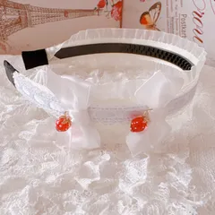 ❤️369いちごと梯子レースのカチューシャ❤️クリームホワイト