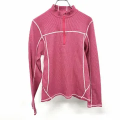 【中古】[印象AB] Columbia コロンビア ワッフルカットソー レディース M ヘザーピンク ポリ×綿 アウトドア モックネック ハーフジップ ロゴ刺繍 長袖のサムネイル