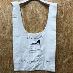 古着 RANDA ランダ - トートバッグ エコバッグ ロゴ イラスト ハイヒール プリント ナチュラルカラー・オフホワイト×ブラック