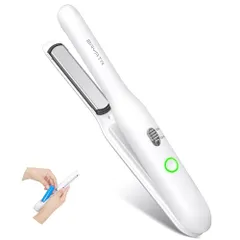 BAYATA ヘアアイロン コードレス 充電式【機内持ち込み可・電池着脱式・160℃?200℃三段階温度調節】バッテリー取り外し可能 ミニ 持ち運び 携帯 前髪 ヘアストレートナー ストレート コンパクト usb 海外対応 全髪質対応 ワイヤレス メンズ 男t