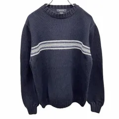 【中古】[印象AB] NAUTICA ノーティカ ニット / セーター / プルオーバー メンズ S ネイビー 紺×白 綿×ウール 胸にボーダー 長袖 丸首 ロングスリーブのサムネイル