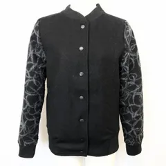 【中古】[印象B] WHO'S WHO GALLERY フーズフーギャラリー ブルゾン レディース O (F) ブラック 黒 ポリ×ウール ドットボタン 裏地付き 袖にスリット糸混在のサムネイル
