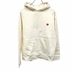 古着 ミルクフェド MILKFED プルオーバー パーカー スウェット 裏毛 ハート 背中プリント ロゴ刺繍 長袖 綿100% ONE SIZE アイボリー レディース