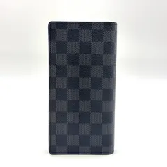 LOUIS VUITTON ポルトフォイユ ブラザ イニシャル入り レザー×PVC ブラック 長財布 シルバー N63212