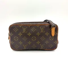 LOUIS VUITTON マルリーバンドリエール モノグラム モノグラム レザー×PVC ブラウン ショルダーバッグ ゴールド M51828