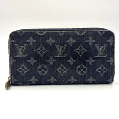 【限定価格】LOUIS VUITTON ジッピーウォレット モノグラムデニム ラウンドファスナー デニム ブラック 財布 ゴールド M95614