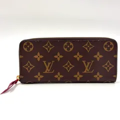 LOUIS VUITTON ポルトフォイユ クレマンス モノグラム フューシャ RFID対応 レザー×PVC ピンクパープル×ブラウン ラウンドファスナー長財布 ゴールド M60742