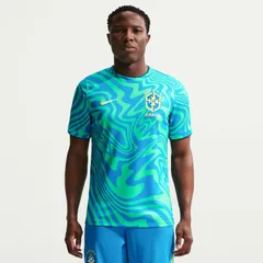 【送料無料・匿名配送】NIKE ナイキ ブラジル代表 2026 公式 プレマッチ シャツ エメラルド 青 新品 正規品