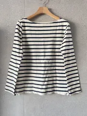 UNIQLO ユニクロ ストライプ 長袖 Tシャツ ボートネック