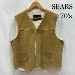 シアーズ 70s スエード レザー 裏ボア ノーカラー スナップ ベスト ヴィンテージ メンズ L ISItems【USED】【古着】【中古】50156730のサムネイル