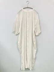 AMERICAN HOLIC アメリカンホリック シャツワンピース L ホワイト コットン 無地 半端袖 ロング・マキシ丈