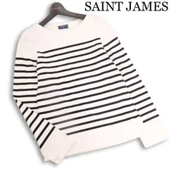 フランス製★ SAINT JAMES セントジェームス 通年 長袖 ボーダー バスクシャツ カットソー ロンTシャツ Sz.XS レディース 黒