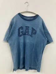 GAP ギャップ Tシャツ/カットソー S ブルー 前面プリント ワンポイント ブランドロゴ ミドル丈 半袖 クルーネック(丸首)