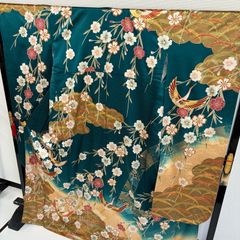D550 訪問着　扇　花模様　金彩　正絹　着物　袷　しつけ糸付き未使用極美品 D809 訪問着 扇 萩 金彩 ブルー 正絹 着物 袷 しつけ糸付き未使用極美