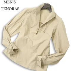 MEN'S TENORAS メンズティノラス 通年★ 長袖 プルオーバー レースアップ イタリアンカラー シャツ 日本製 Sz.L メンズのサムネイル