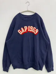 GAP ギャップ スウェット L ネイビー コットン 裏起毛 前面プリント ブランドロゴ 長袖