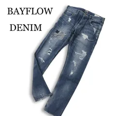 BAYFLOW DENIM ベイフロー ダメージ リペア加工 ストレッチ パッチワーク テーパード デニム パンツ ジーンズ Sz.28 メンズ