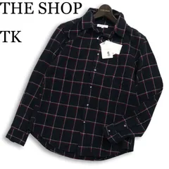 【新品 未使用】 THE SHOP TK タケオキクチ 通年★ 長袖 チェック シャツ Sz.M メンズ