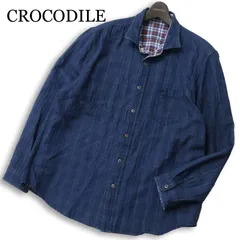 CROCODILE クロコダイル 2WAY リバーシブル★ 長袖 チェック柄 シャツ 大きいサイズ Sz.LL メンズ