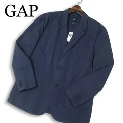 【新品 未使用】 GAP ギャップ 通年★ コットン アンコン テーラード ジャケット Sz.L メンズ 紺 ネイビーのサムネイル