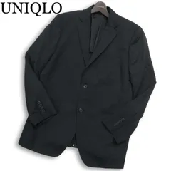 UNIQLO ユニクロ 通年★ 背抜き ストレッチ ウール スリム テーラード ジャケット 大きいサイズ Sz.XL メンズ 黒