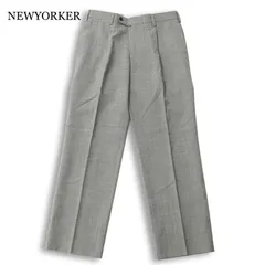 NEWYORKER ニューヨーカー 春夏★ 千鳥格子 ストレート スラックス パンツ Sz.76 メンズのサムネイル