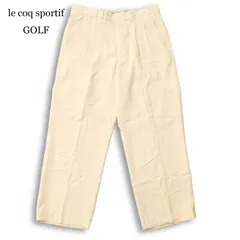 le coq sportif GOLF ルコック スポルティフ ゴルフ 春夏★ ロゴ刺繍 タック パンツ スラックス Sz.92 メンズ 大きいサイズ