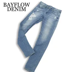 BAYFLOW DENIM ベイフロー 通年★ ストレッチ ダメージ リペア加工 スキニー デニム パンツ ジーンズ Sz.28 メンズのサムネイル