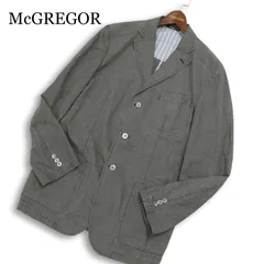McGREGOR マクレガー 春夏 背抜き 麻 リネン混★ アンコン テーラード ジャケット Sz.LL メンズ グレー 大きいサイズ