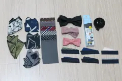 ハンカチーフ15種/ボタイ/シャツガーターまでスーツ小物フルセット