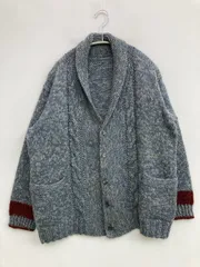 カーディガン/ボレロ ブルー ニット その他総柄 ミドル丈 長袖