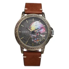 【在庫処分】本革ベルト 防水: 夜光 アナログ スケルトン 髑髏 レザーベルト ブラック ブラウン クオーツウォッチ メンズ ファッションウォッチ - 父の日 誕生日 腕時計 クリスマス バレンタインデー 彼氏プレゼント