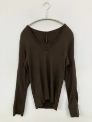 NEIL BarreTT ニット/セーター 2 ブラウン ウール・ニット 無地 ミドル丈 長袖 Vネック