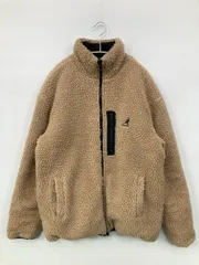 KANGOL カンゴール ブルゾン M ベージュ ボア 無地 ワンポイント ブランドロゴ ミドル丈 フードなし ジップアップ