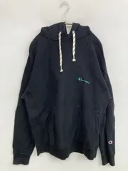 Champion チャンピオン パーカー M ブラック コットン 裏起毛 無地 ワンポイント ブランドロゴ 刺繍 プルオーバー 長袖
