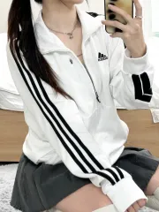 アディダス 白 サイドライン ジャージ