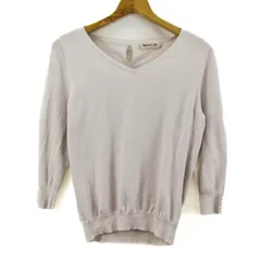 アプワイザーリッシェ ニット トップス 七分袖 Vネック パールボタン レディース 2サイズ ピンクグレー Apuweiser-riche 【中古】