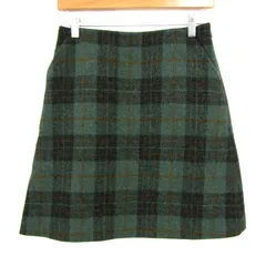 マッキントッシュフィロソフィー スカート ボトムス チェック柄 英国製生地 レディース 36サイズ グリーン MACKINTOSH PHILOSOPHY 【中古】