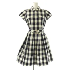 ブルーレーベルクレストブリッジ BLUE LABEL CRESTBRIDGE 半袖ワンピース ロング 38 マルチカラー 白 ホワイト グレー /SS ■OS ■ECD002