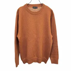 古着 シンプルライフ SIMPLE LIFE ニット セーター 無地 長袖 プルオーバー 丸首 クルーネック ロングスリーブ ウール100% M ブラウン 茶 メンズ