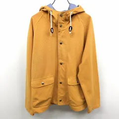 【中古】[印象AB] BACK NUMBER バックナンバー カットソージャケット / パーカー メンズ M オレンジイエロー 黄色系 ハイネックフード 裏地無し 内ポケット無し ドットボタン×ジップ リブボーダー ラグラン 長袖のサムネイル