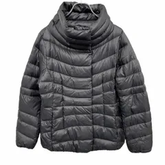 古着 Eddie Bauer 少し薄手 ダウンベスト ハイネック ドットボタン×ジップ 長袖 ナイロン100%(ダウン75%＋フェザー25%) S 黒系 レディース