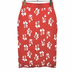 【新品】[印象N] l'epicerie レピスリー ニット / スカート レディース 36 レッド 赤×白×黄 レーヨン×ポリ×ナイロン×アクリル×毛 裏地無し ストレッチ タイト ウエストゴム 裾はスリット無し 微起毛 花柄のサムネイル