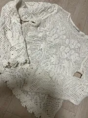 ザラ 白 クロシェ ニット