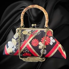【No.842】着物リメイクバッグ、和風オリジナルバッグ、着物ショルダーバッグ