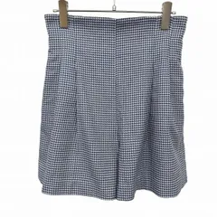 【新品】マウジー  キュロットパンツ 千鳥格子 2タック ポリエステル×レーヨン×ポリウレタン 2 ブルー 青×ライトグレー レディース